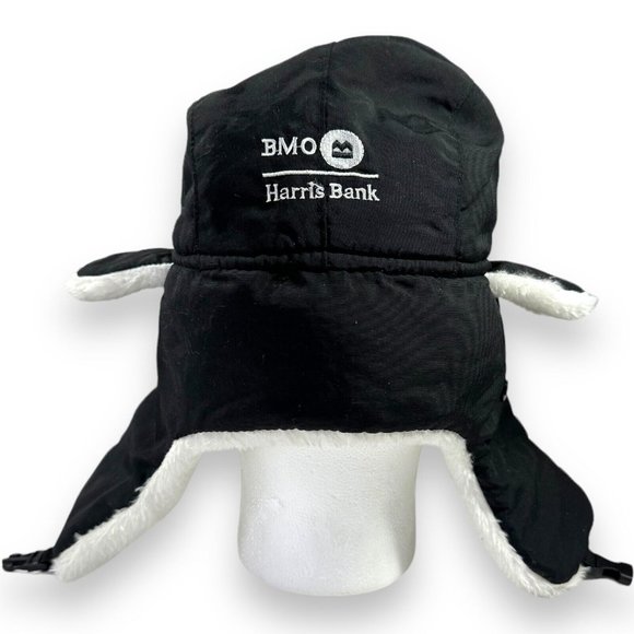 Kick 10 Chicago Bulls Trapper Hat Black Sherpa Lined Furry Ear Flap Winter Cap - Picture 3 of 7